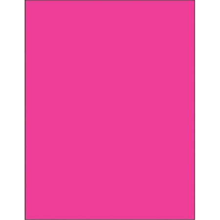 Officespace 8.5 x 11 in. Fluorescent Pink Rectangle Laser Labels, 100PK OF2822227